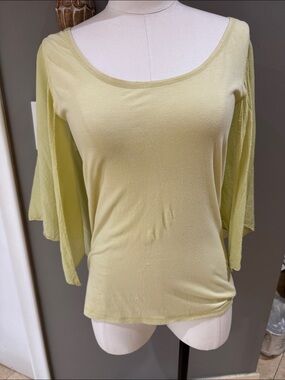 Tie-Sleeve Off-Shoulder Tunic in Pale Green